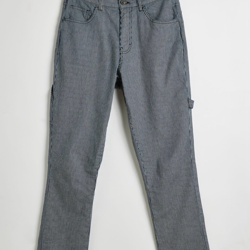 Peau De Loup Charcoal Pinstriped Straight Leg Jeans